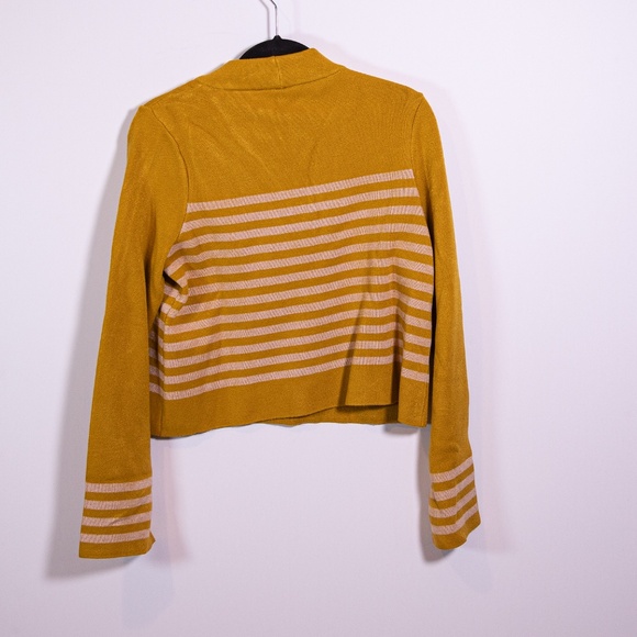 Moth Anthropologie Mock Neck Stripe Print Pattern Knit Stretch Pullover Sweater - Picture 4 of 4